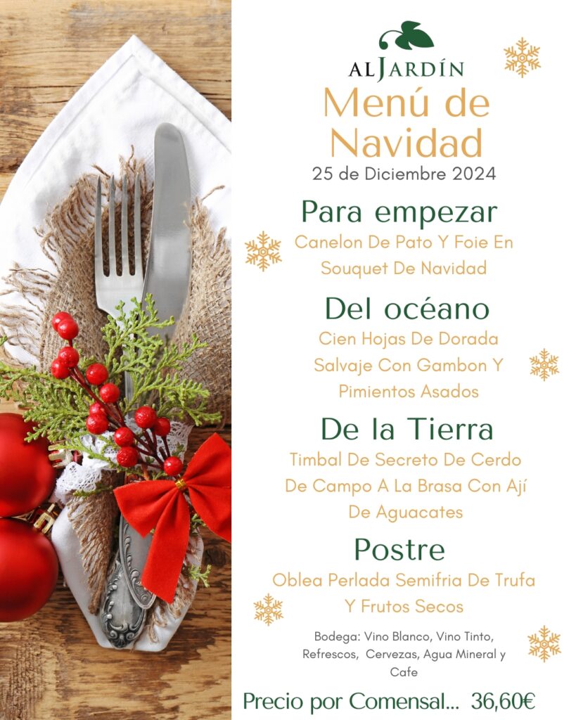 Menú aljardin Navidad 2024